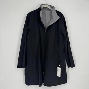 Eileen Fisher Jacket xs gray black reversible organic cotton minimalist fall